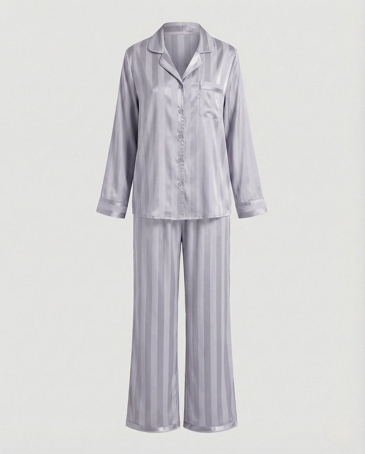 Ines | Pyjama Femme Coupe Ample Soie Synthétique Brillante - Turquoise Clair