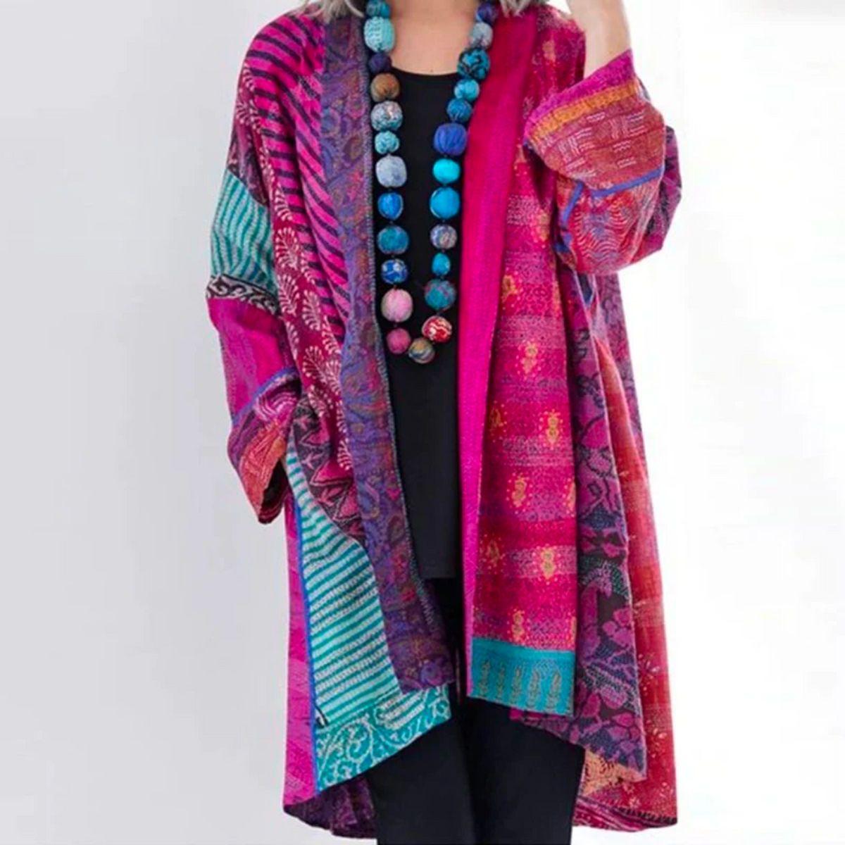 Jade | Dames Cardigan Boho Coupe Ample Longueur Duster - Rose