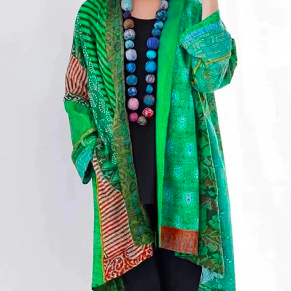 Jade | Dames Cardigan Boho Coupe Ample Longueur Duster - Vert