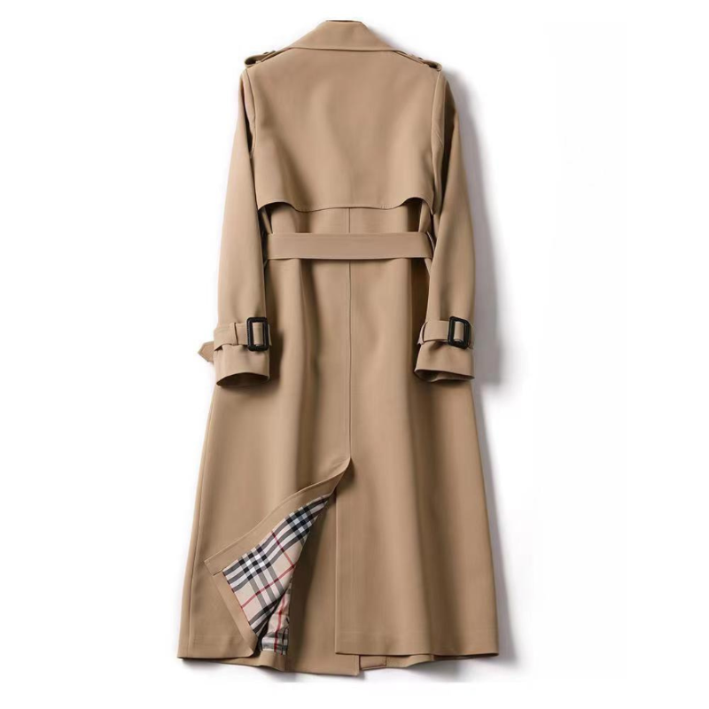 Jade | Manteau pour Femme Coupe Droite Ceinturé Revers Classique - Kaki