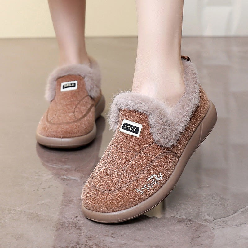 Jade | Pantoufles Femme Doublure Polaire Textile Respirant Semelle Antidérapante - Camel