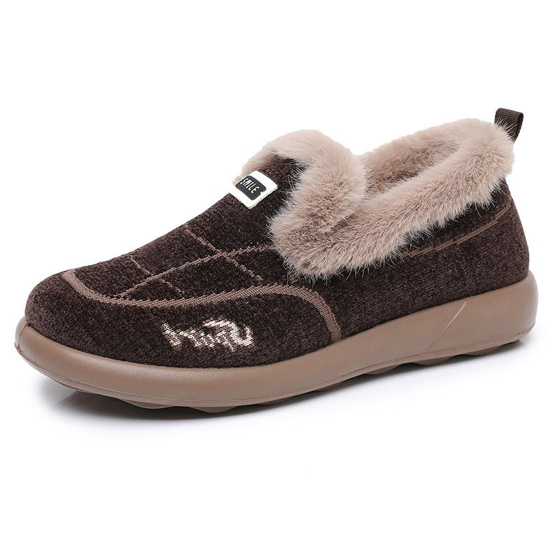 Jade | Pantoufles Femme Doublure Polaire Textile Respirant Semelle Antidérapante - Marron