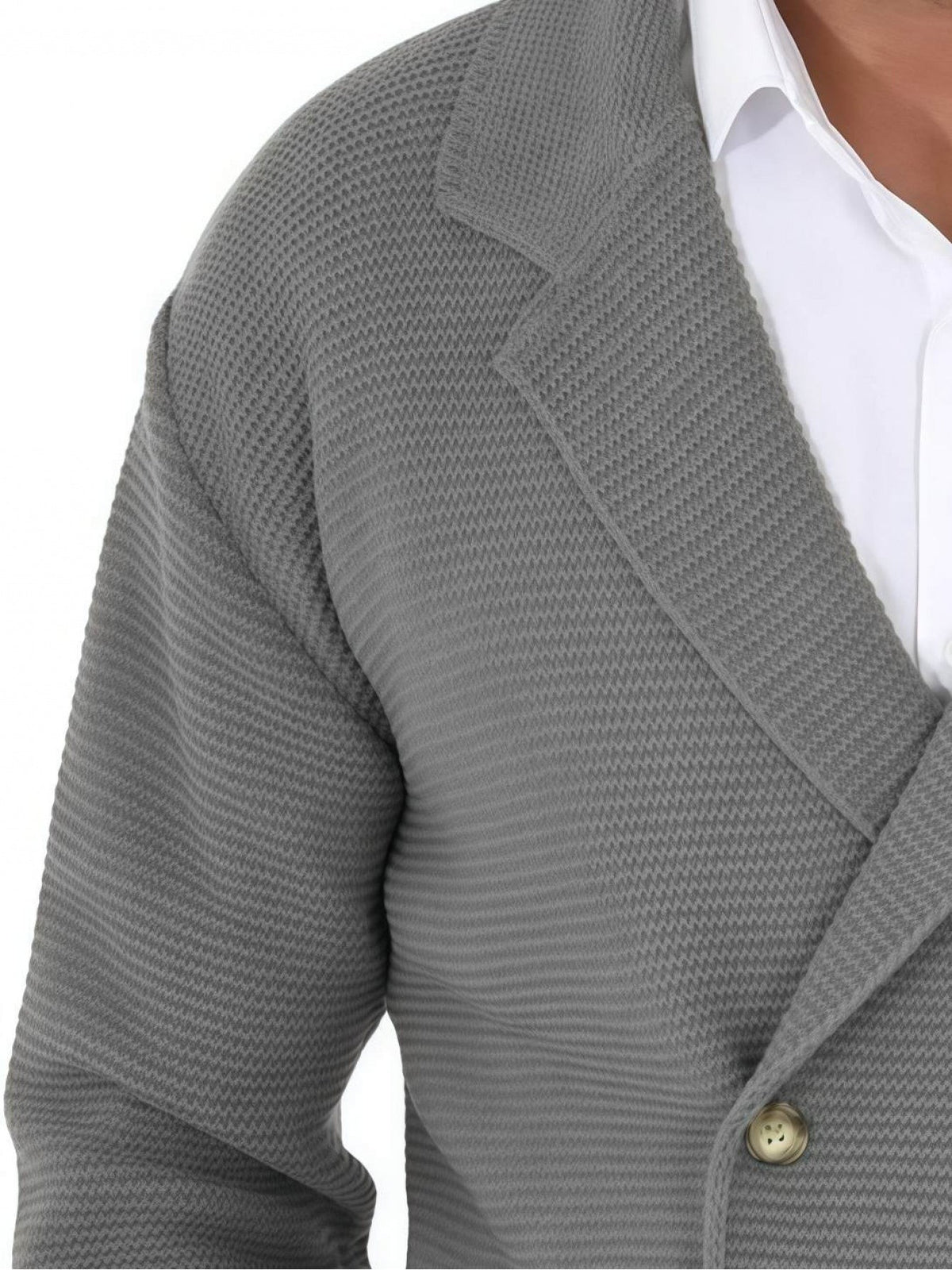 Jules | Cardigan pour Homme Coupe Structurée Tricot Fin Boutonné - Bleu