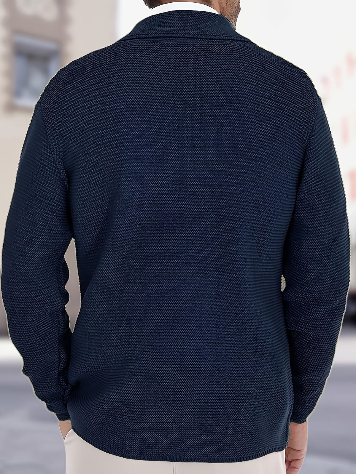 Jules | Cardigan pour Homme Coupe Structurée Tricot Fin Boutonné - Bleu
