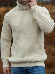 Jules | Pull-over Homme Col Roulé Épais Tricot Chaud Hiver - Beige