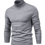 Jules | Pull Slim Col Roulé Côtelé Homme - Gris