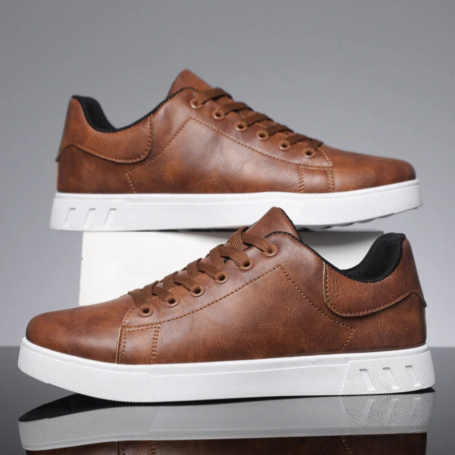 Jules | Sneaker Homme Coupe Épurée Lacets Respirant Semelle Caoutchouc - Marron