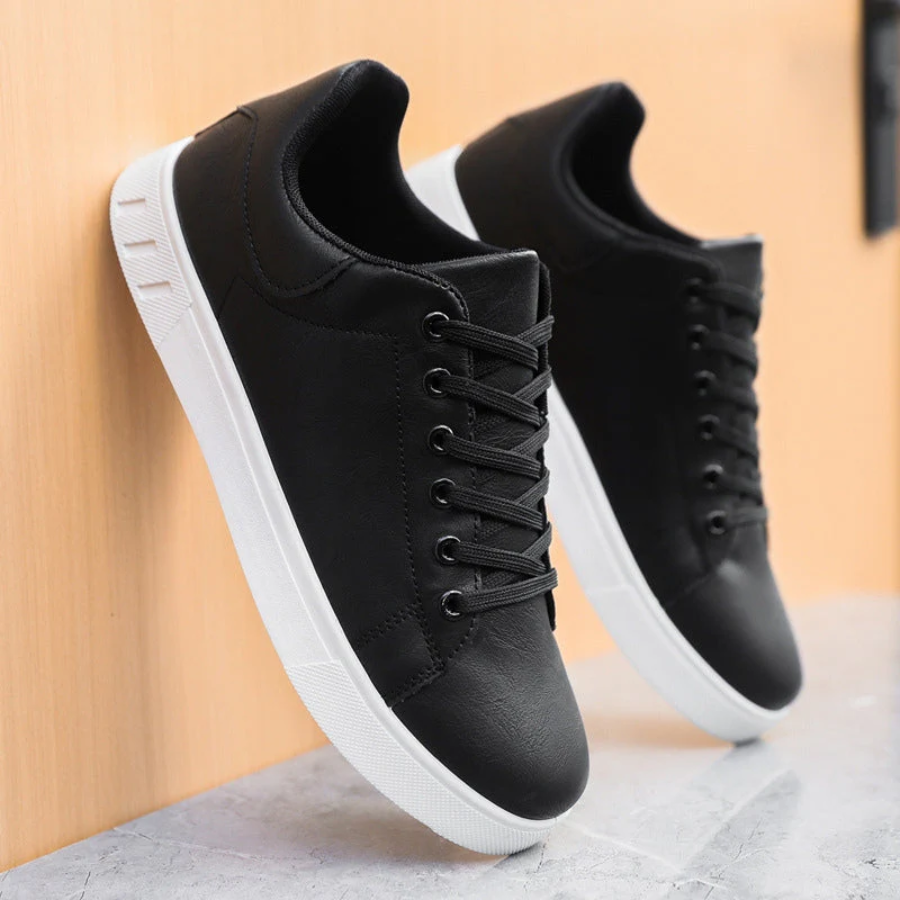 Jules | Sneaker Homme Coupe Épurée Lacets Respirant Semelle Caoutchouc - Noir