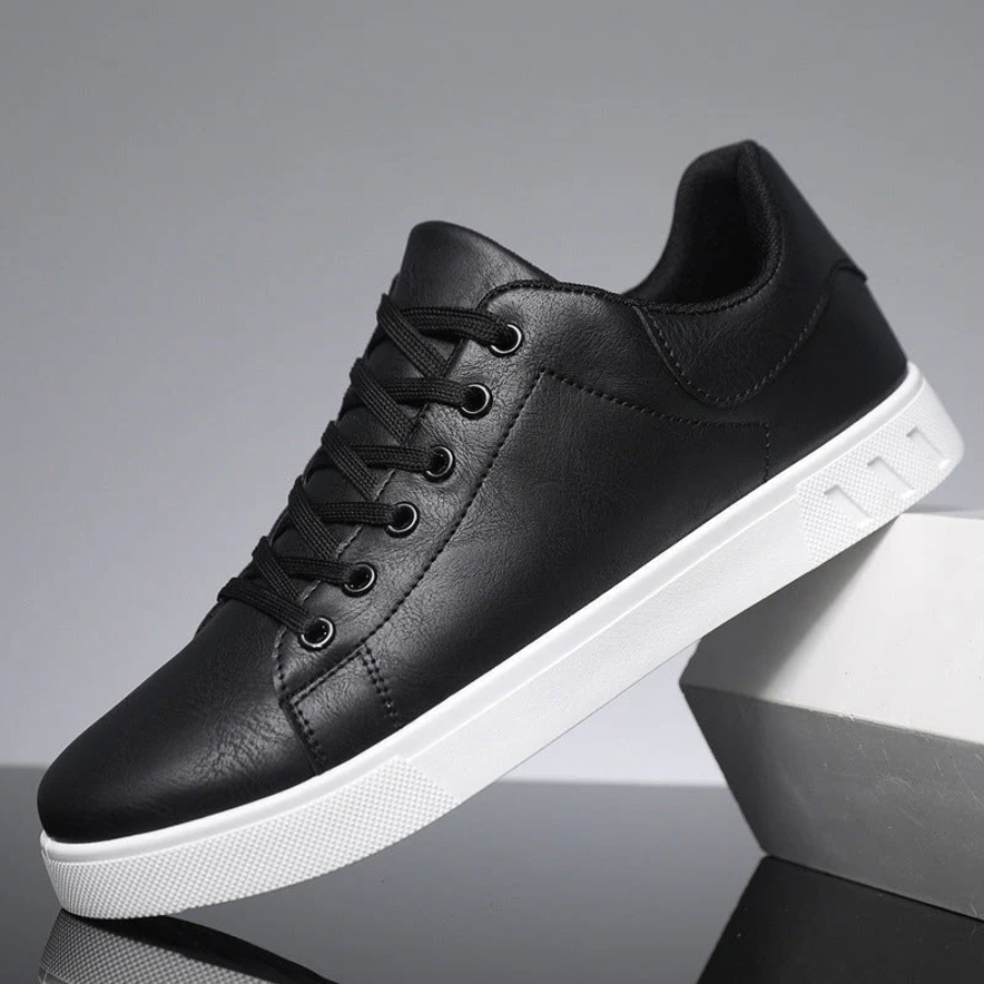 Jules | Sneaker Homme Coupe Épurée Lacets Respirant Semelle Caoutchouc - Noir