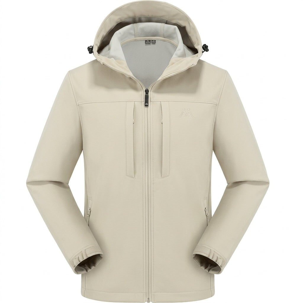 Jules | Veste Softshell Imperméable pour Homme Coupe Ample Fermeture Éclair - Beige