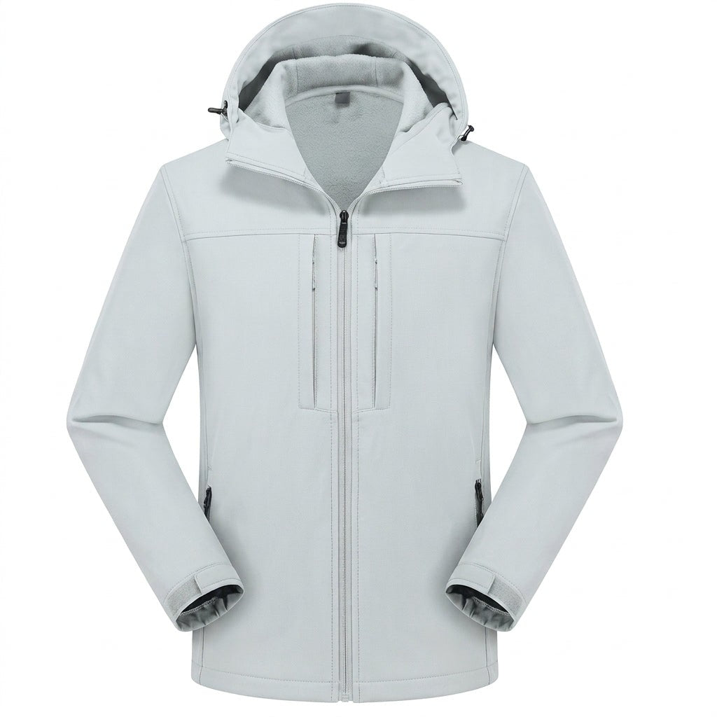 Jules | Veste Softshell Imperméable pour Homme Coupe Ample Fermeture Éclair - Gris