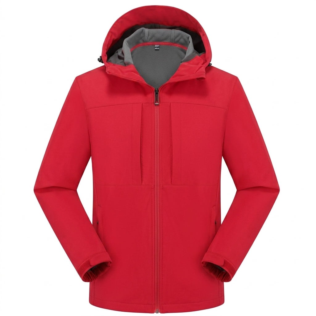 Jules | Veste Softshell Imperméable pour Homme Coupe Ample Fermeture Éclair - Rouge