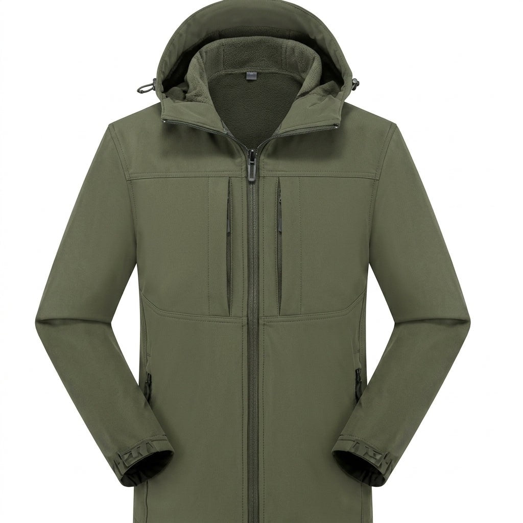 Jules | Veste Softshell Imperméable pour Homme Coupe Ample Fermeture Éclair - Vert