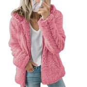Julia | Manteau Polaire Femme Teddy Doublé Poches Fermeture Éclair - Rose