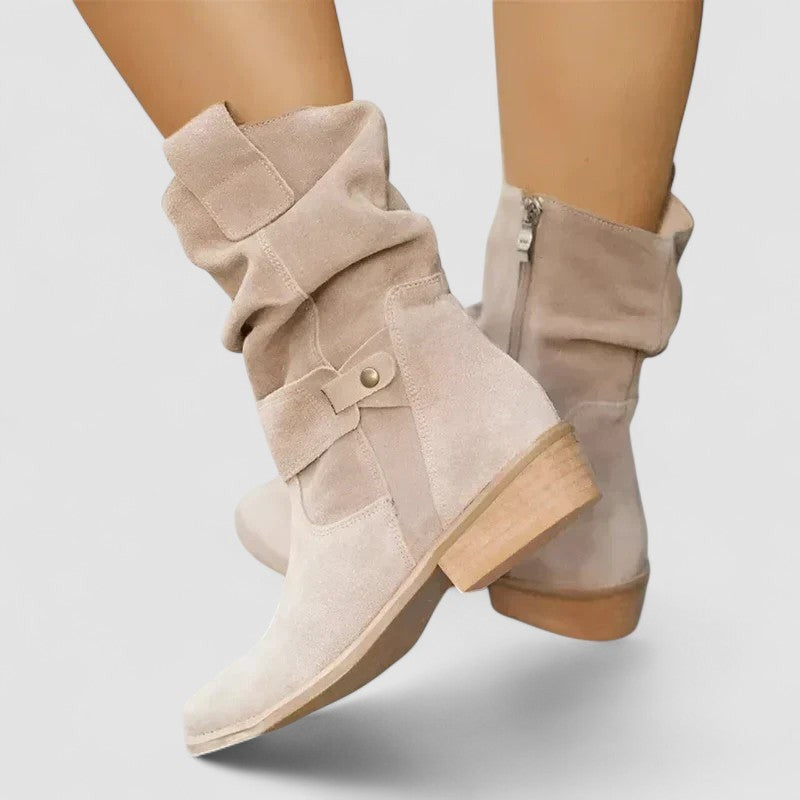Juliette | Bottines Femme Soutien Orthopédique Fermeture Éclair Coupe Décontractée - Beige