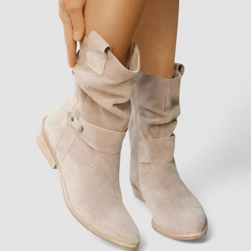 Juliette | Bottines Femme Soutien Orthopédique Fermeture Éclair Coupe Décontractée - Beige