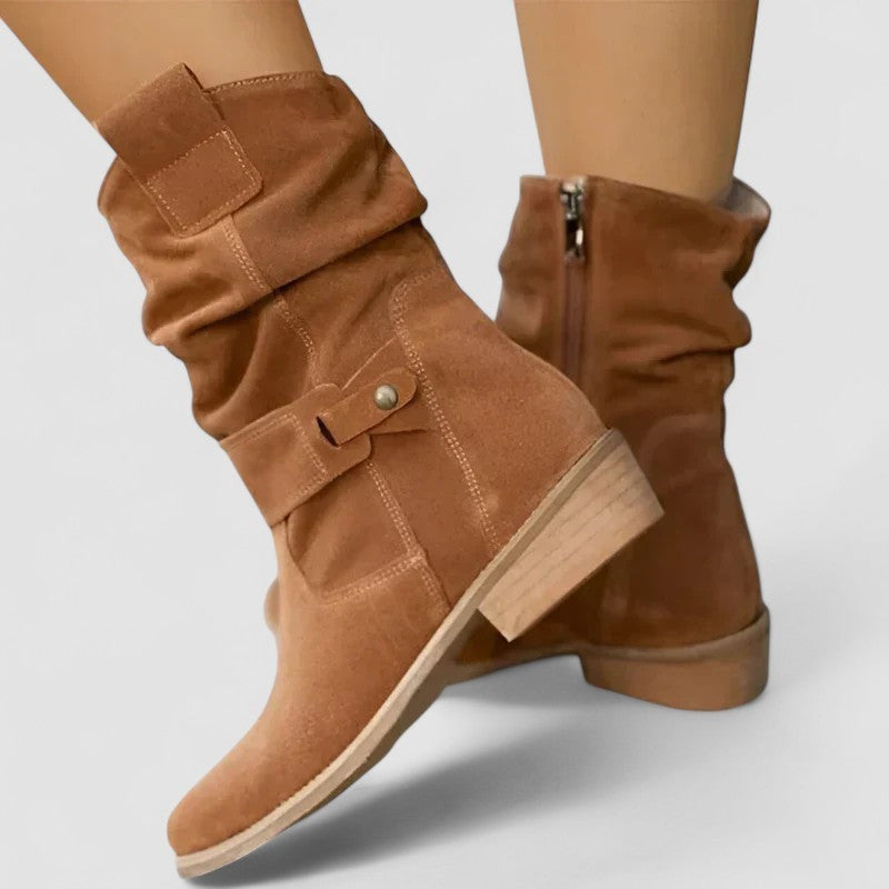 Juliette | Bottines Femme Soutien Orthopédique Fermeture Éclair Coupe Décontractée - Beige