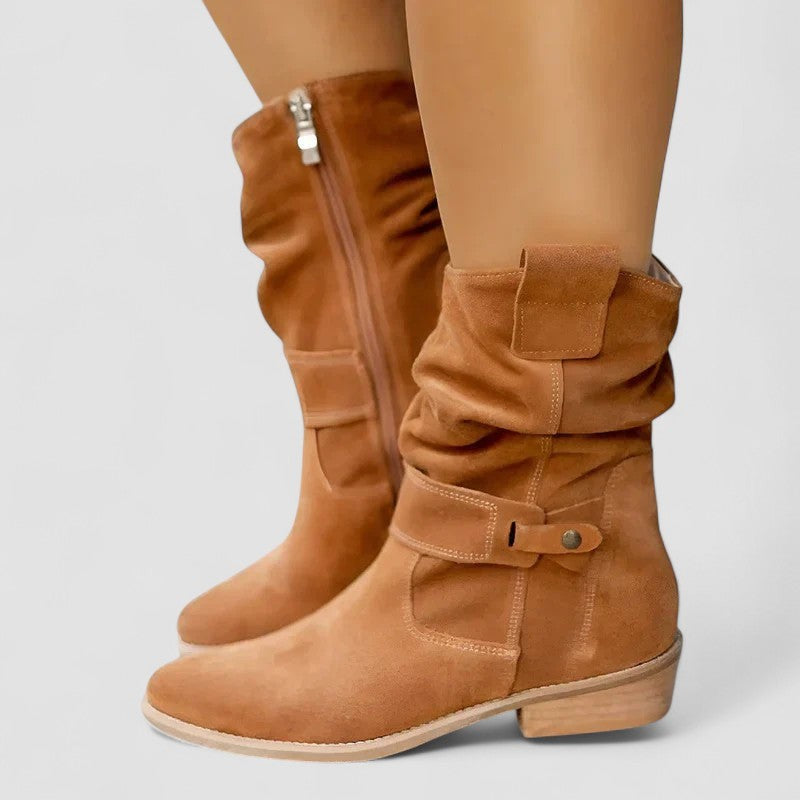 Juliette | Bottines Femme Soutien Orthopédique Fermeture Éclair Coupe Décontractée - Marron