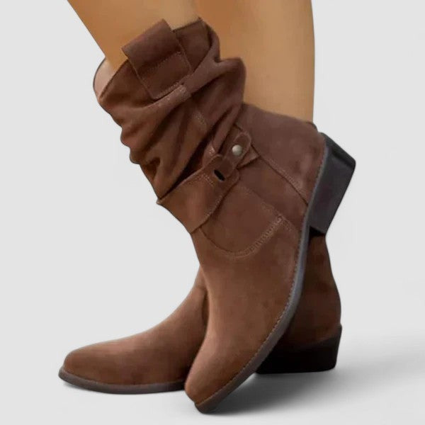 Juliette | Bottines Femme Soutien Orthopédique Fermeture Éclair Coupe Décontractée - Marron Foncé