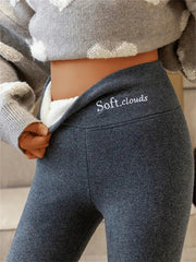 Lea | Legging thermique femme doublée polaire coupe ample taille haute - Gris
