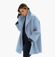 Lea | Manteau d'Hiver pour Femme Oversize Coupe Ample Capuche - Bleu