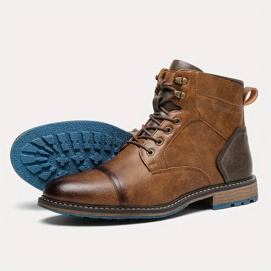 Leo | Bottines Homme Bout Arrondi Coupe Classique Marron - Marron
