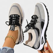 Lina | Baskets pour Femme Lacées Mesh Respirant Amorti Orthopédique - Noir