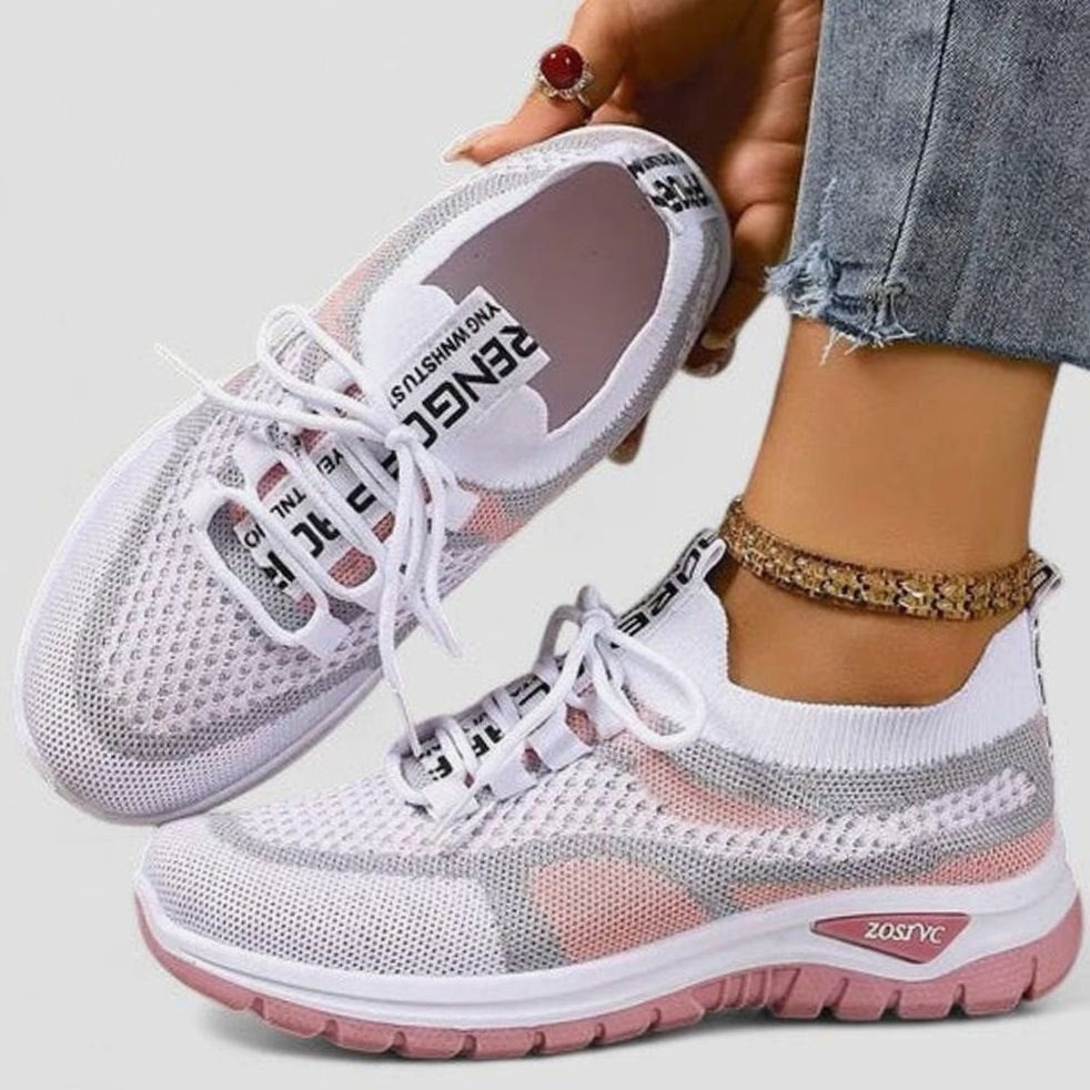 Lina | Baskets pour Femme Lacées Mesh Respirant Amorti Orthopédique - Noir