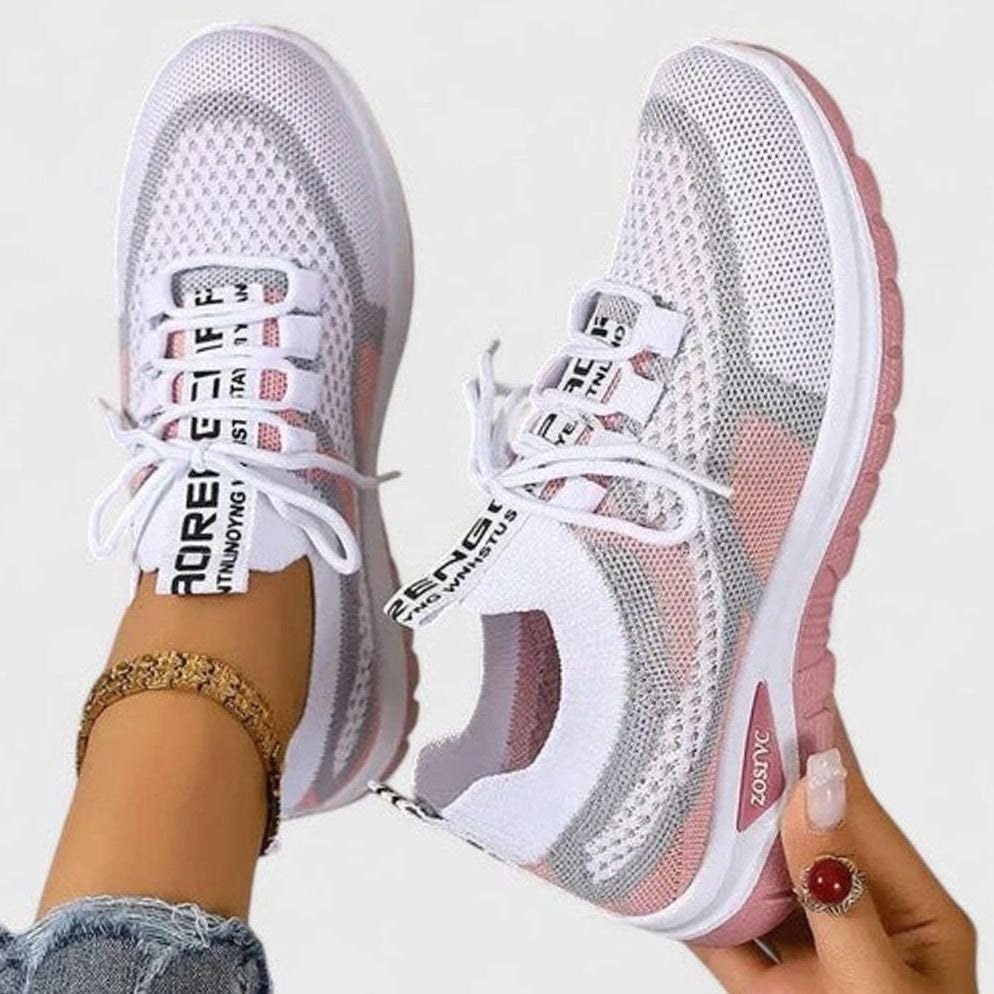 Lina | Baskets pour Femme Lacées Mesh Respirant Amorti Orthopédique - Rose