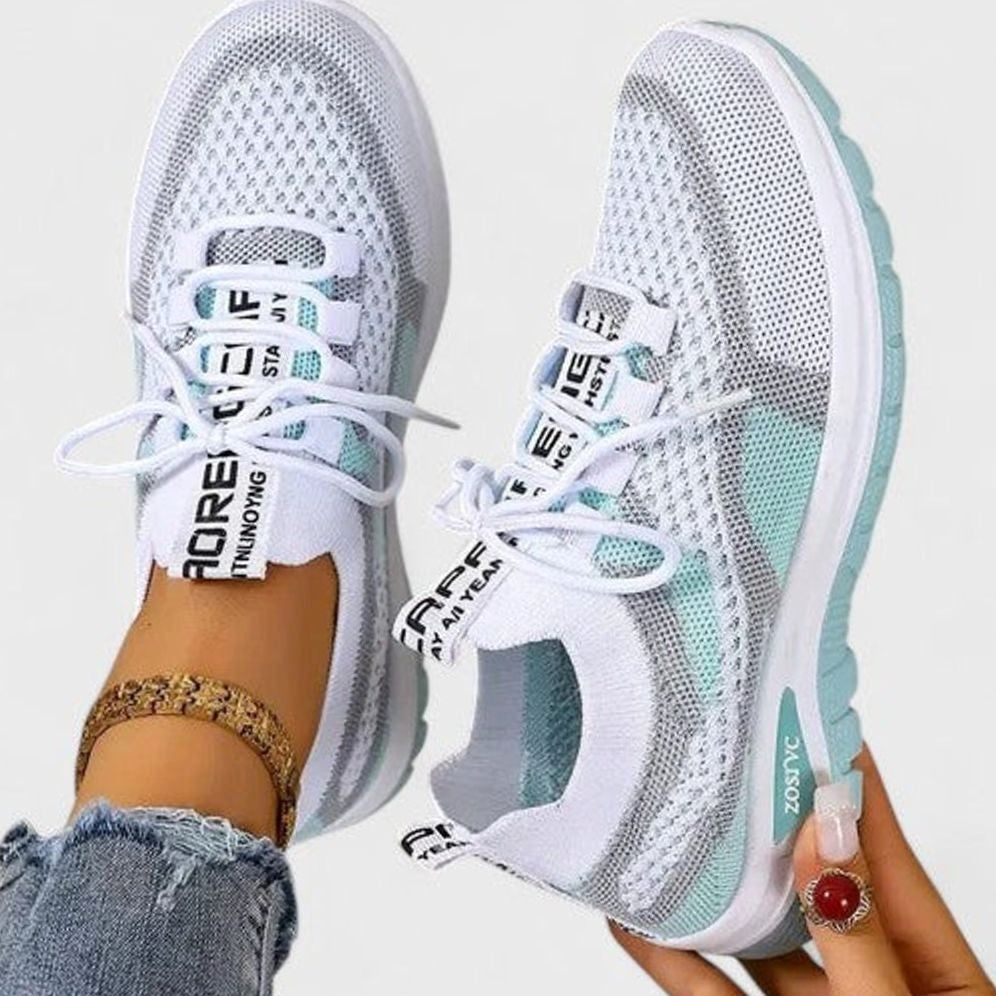 Lina | Baskets pour Femme Lacées Mesh Respirant Amorti Orthopédique - Turquoise