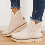 Lina | Bottines Femme Enfiler Plateau Coutures Apparentes - Kaki
