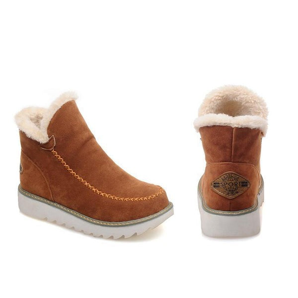 Lina | Bottines Femme Enfiler Plateau Coutures Apparentes - Kaki