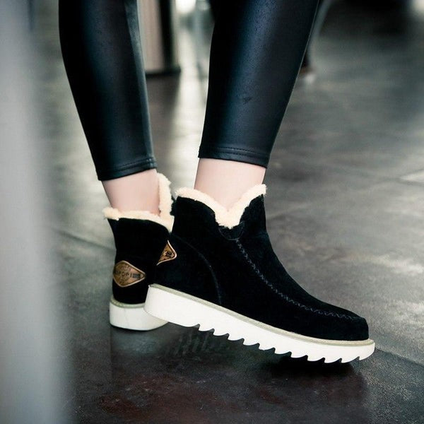 Lina | Bottines Femme Enfiler Plateau Coutures Apparentes - Kaki