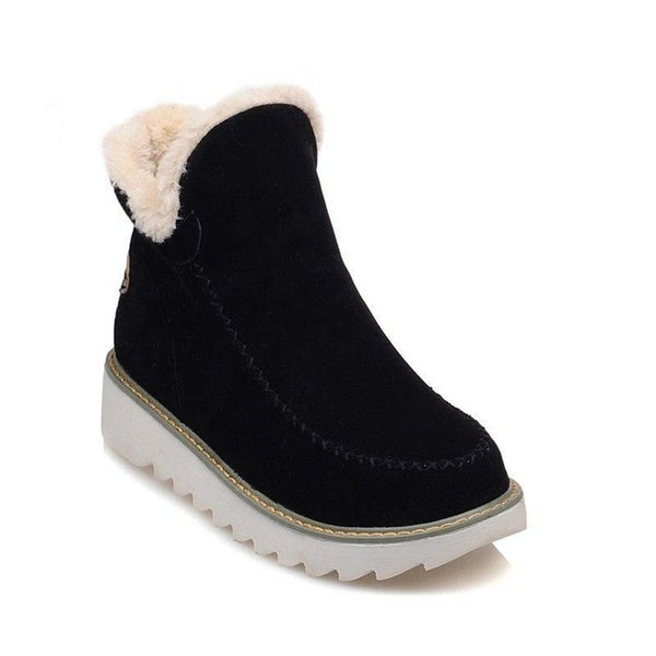 Lina | Bottines Femme Enfiler Plateau Coutures Apparentes - Kaki