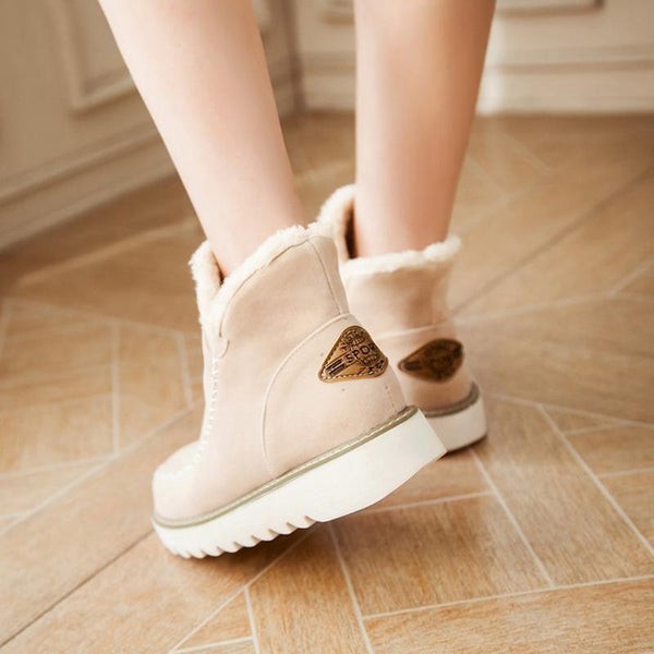 Lina | Bottines Femme Enfiler Plateau Coutures Apparentes - Kaki