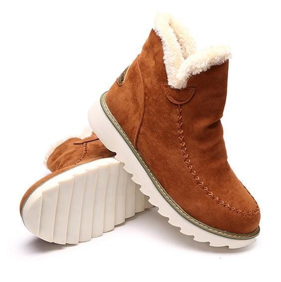Lina | Bottines Femme Enfiler Plateau Coutures Apparentes - Kaki