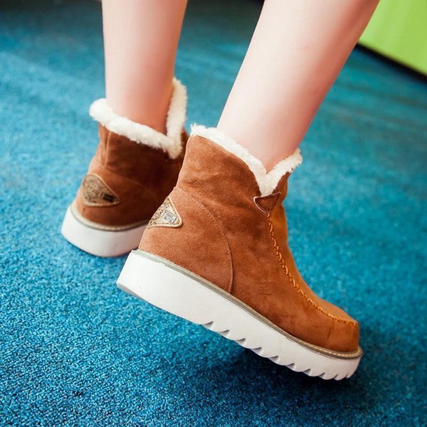 Lina | Bottines Femme Enfiler Plateau Coutures Apparentes - Kaki