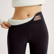 Lina | Legging Thermique Femme Doublé Polaire Taille Haute Stretch - Noir