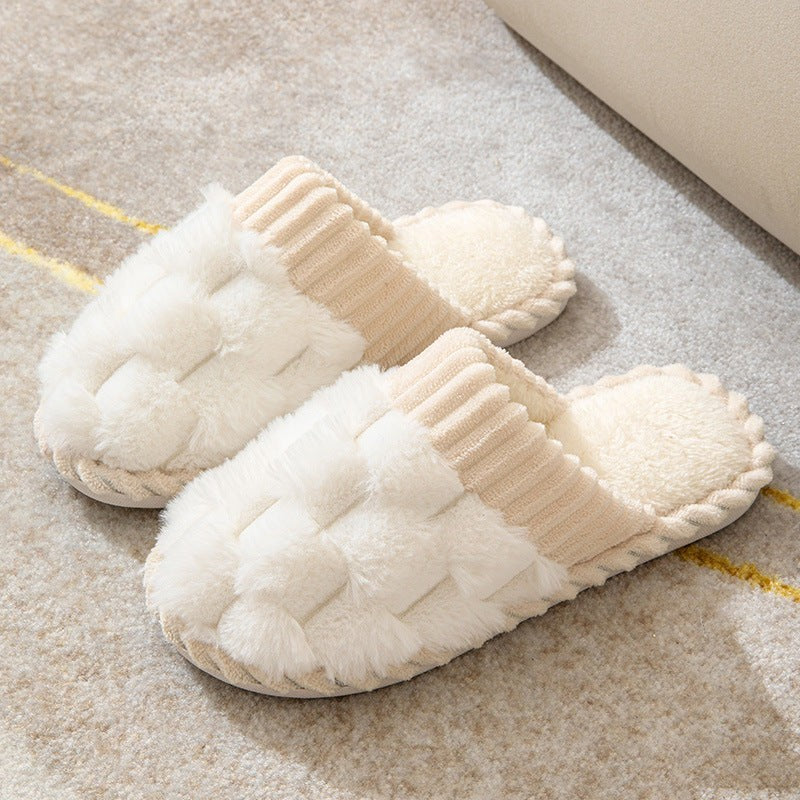 Lina | Pantoufles pour Femme Doublure Pelucheuse Semelle Flexible Confortable - Blanc