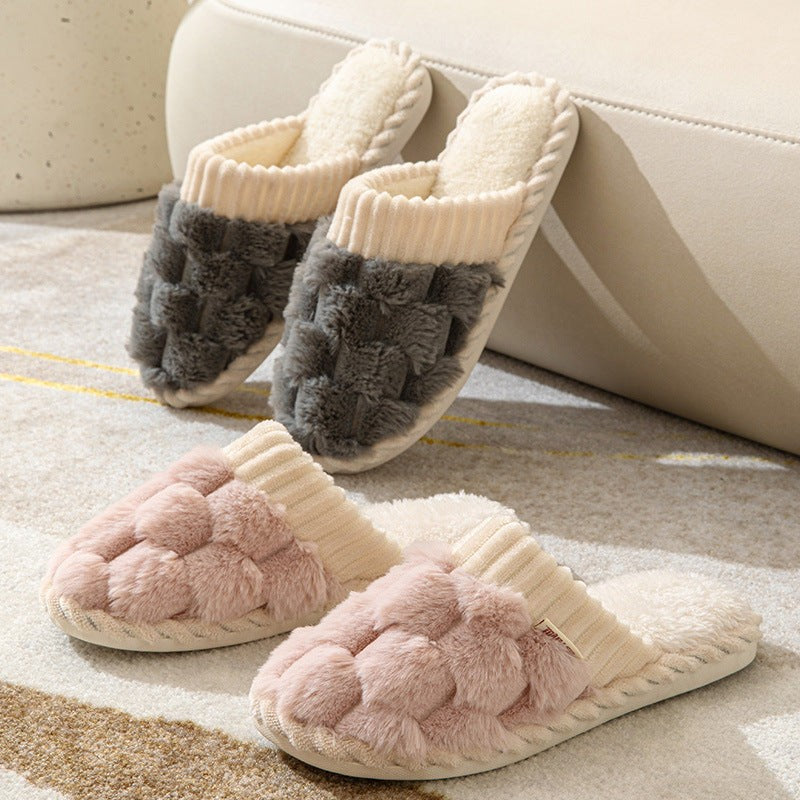 Lina | Pantoufles pour Femme Doublure Pelucheuse Semelle Flexible Confortable - Marron