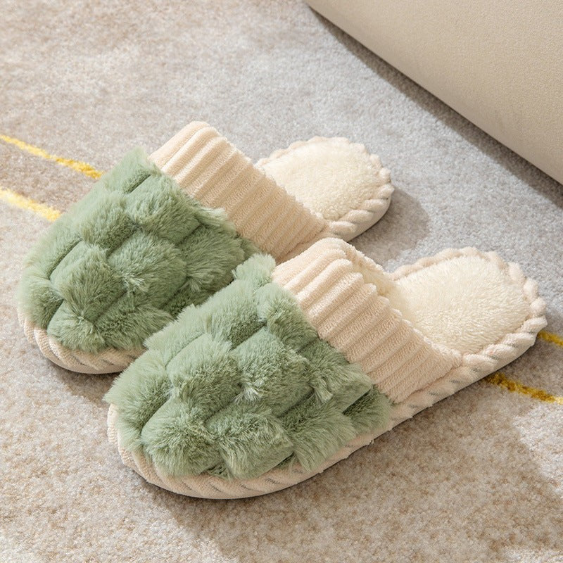 Lina | Pantoufles pour Femme Doublure Pelucheuse Semelle Flexible Confortable - Vert