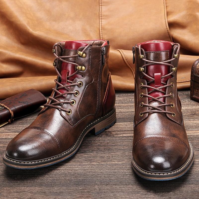 Louis | Bottines Homme Lacées Décontractées Semelle Robuste - Marron