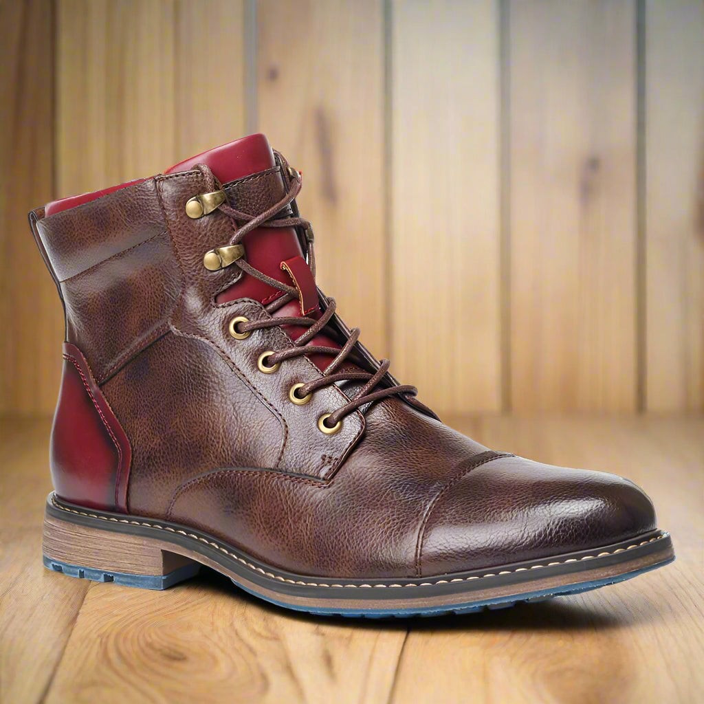 Louis | Bottines Homme Lacées Décontractées Semelle Robuste - Marron