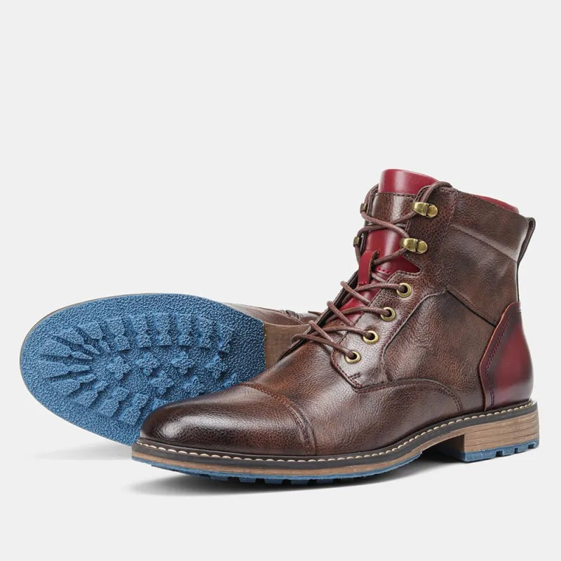 Louis | Bottines Homme Lacées Décontractées Semelle Robuste - Marron
