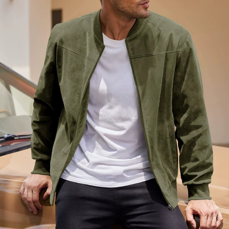 Louis | Veste pour Homme Finition Daim Coupe Épurée Polyvalente - Marron