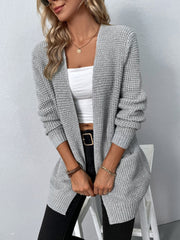 Louise | Cardigan pour Femme Manches Longues Ouverture Devant Tricot - Gris