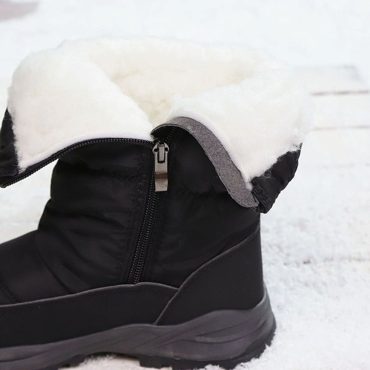 Louise | Dames Bottines Hiver Doublure Chaude Imperméable Semelle Antidérapante - Noir