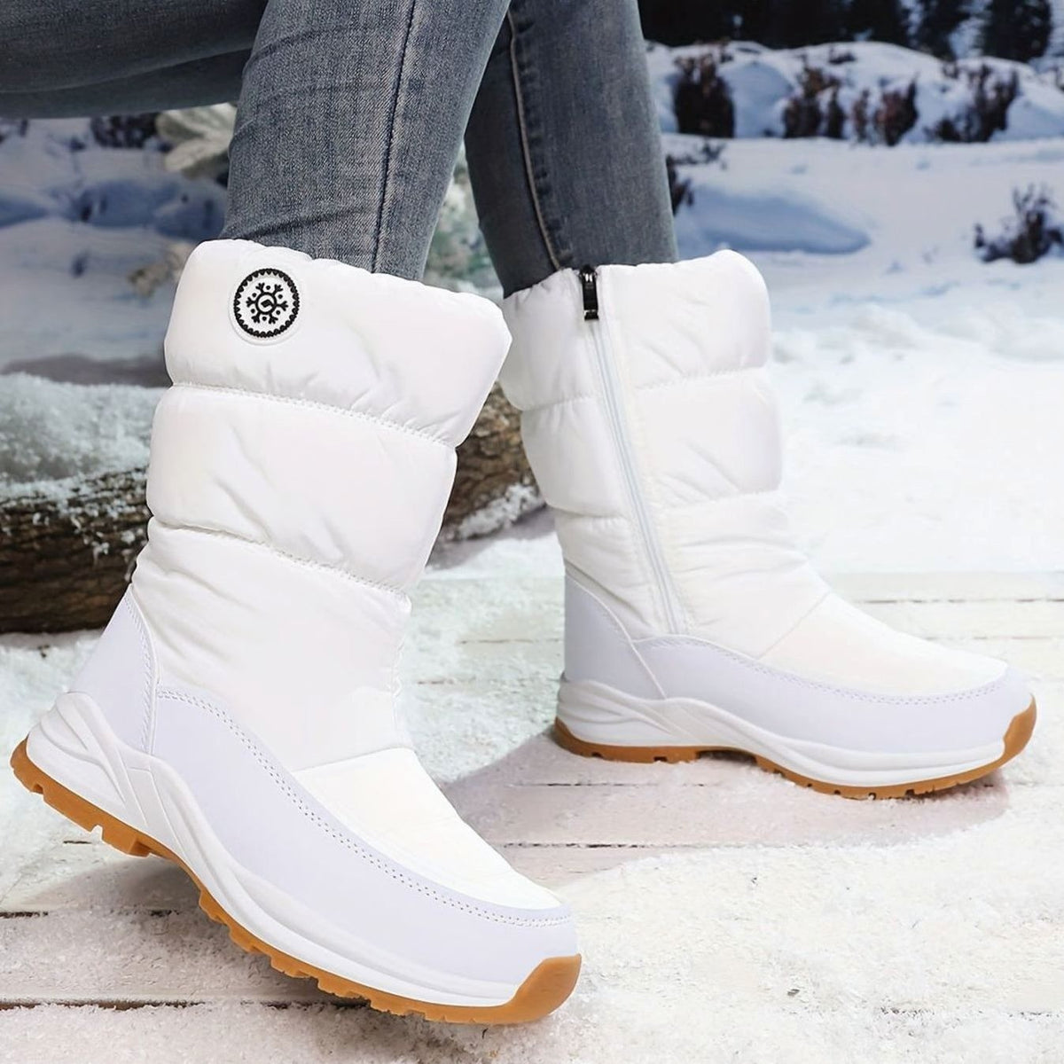 Louise | Dames Bottines Hiver Doublure Chaude Imperméable Semelle Antidérapante - Noir