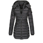 Lucas | Dames Doudoune Capuche Coupe Droite Rembourrage Thermique - Noir