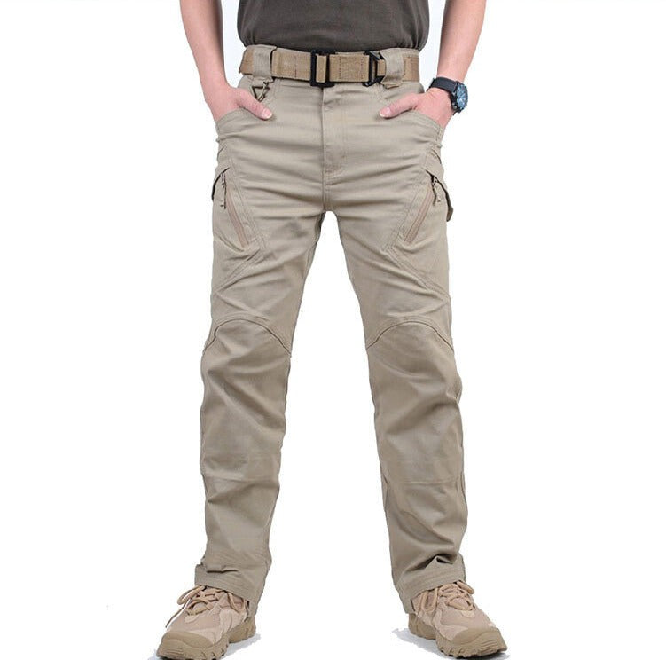 Lucas | Heren Tactical Cargo Broek Meerdere Zakken Verstevigde Naden Ruimvallend - Kaki